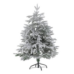 Beliani Artificial Snowy Christmas Tree Bassie 120 Cm White - thumbnail 1