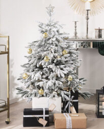 Beliani Artificial Snowy Christmas Tree Bassie 120 Cm White - thumbnail 2