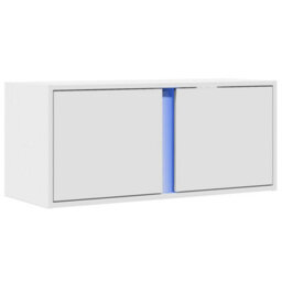 Berkfield Tv Wall Cabinet With Led Lights White 80X31X35 Cm - thumbnail 3