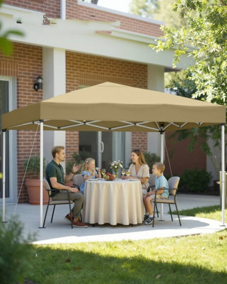 LEDREM Pop Up Gazebo,drizzle-Resistant Folding Canopy Tent, Portable Outdoor Shade Tent With Carry Bag, For Garden, Patio, Market, Beige - image 1