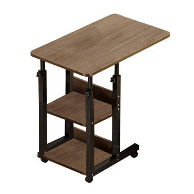 Dark Oak   Rolling Wooden Laptop Desk Adjustable Sofa Bed Side Table - image 1