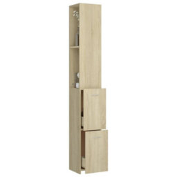 Berkfield Bathroom Cabinet Sonoma Oak 25X26.5X170 Cm Engineered Wood - thumbnail 7
