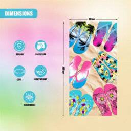Geezy Beach Towel Microfibre Lightweight Flip Flops Bath Towel Camping Travel Holiday - thumbnail 4