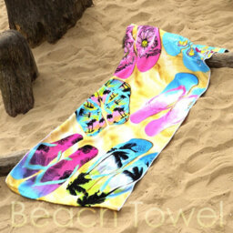Geezy Beach Towel Microfibre Lightweight Flip Flops Bath Towel Camping Travel Holiday - thumbnail 3