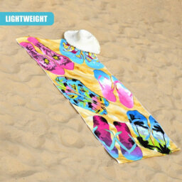 Geezy Beach Towel Microfibre Lightweight Flip Flops Bath Towel Camping Travel Holiday - thumbnail 2