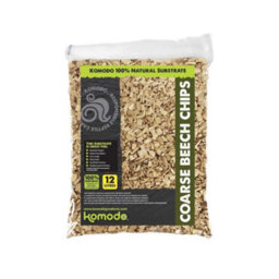Komodo Bedding Habitat Substrate Natural Wood Reptile Coarse Beech Chips - 12L - thumbnail 1