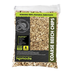 Komodo Bedding Habitat Substrate Natural Wood Reptile Coarse Beech Chips - 12L - thumbnail 3