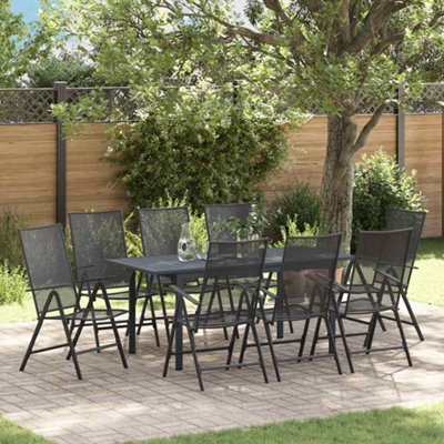 Walplus Garden Dining Set 9 Pcs Anthracite Steel - image 1