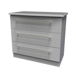 Bergamo Ready Assembled Matt Grey No Effect 3 Drawer Chest (H)695mm (W)765mm (D)415mm - thumbnail 1