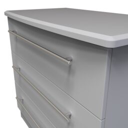 Bergamo Ready Assembled Matt Grey No Effect 3 Drawer Chest (H)695mm (W)765mm (D)415mm - thumbnail 3