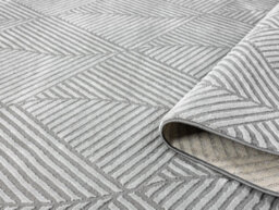 Vellure Modern Indoor Living Room Area Rug Embossed Metallic Sheen Pyramid Design Anthracite 200X290 Cm - thumbnail 3