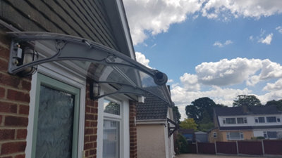 Canofix UK Canofix Door Canopy Pc 1200 Width X 1000 Projection (Grey Bracket - Clear Sheet) - image 1
