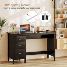 Computer Desk Modern Writing Desk With 3 Drawers - thumbnail 6