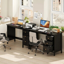 Computer Desk Modern Writing Desk With 3 Drawers - thumbnail 5