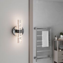 GoodHome Myvat Bubble Silver Chrome Effect Double Wired Bathroom Wall Light - thumbnail 7