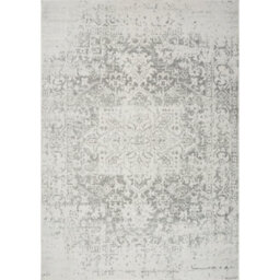 Livabliss Harput-Vintage Grey Blue Orange White Traditional Boho Living Dining Bedroom Rug 200 X 275 Cm Easy Care, Non Shedding - thumbnail 1