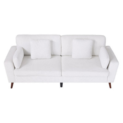 Darphe 2-Seater White Chenille Upholstered Sofa With Pillows, 220Cm W X 81Cm D X 91Cm H - image 1