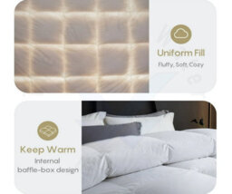 TheWhiteWater Limited 100% Natural Duck Feather Duvet - Double Bed Size - Duck Feather And Duck Down 13.5 Tog Duck Feather Double Quilt - thumbnail 6