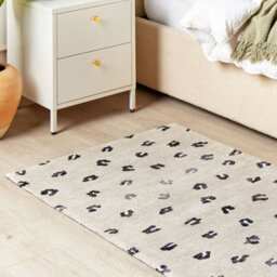 Beliani Rectangular Cotton-Blend Rug 80 X 150 Cm Light Beige With Subtle Animal Motif - thumbnail 2