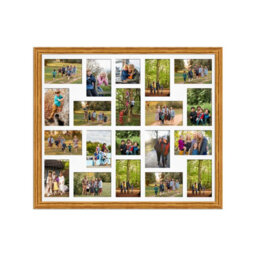 AK Frames 80X70Cm Oak Classic Multi Photo Frame With White Mount - Holds 20 Apertures (18X) 6X4, (2X) 4X4 Photos - thumbnail 1