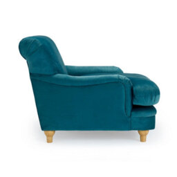 Wyld Haus Greystones Peacock Blue Velvet Armchair From - thumbnail 3