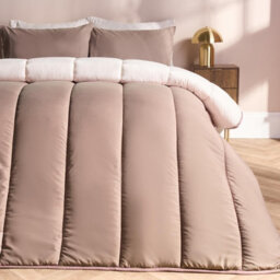 Ohs Soft Coverless 10.5 Tog Duvet Set Pillowcase Quilted Cover, Ivory/mink - King - thumbnail 2
