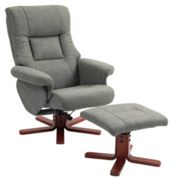 Homcom Recliner Chair With Footstool, Backrest Adjustable, Armchair, Grey - thumbnail 2