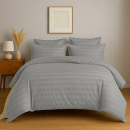 Aspire Homeware Silver Duvet Cover Set, Reversible Modern Bedding Set, Super King (L)220Cm X (W)260Cm