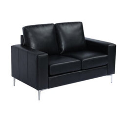 Furniture in Fashion Baltic Faux Leather 2 Seater Sofa In Black - thumbnail 5