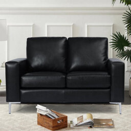 Furniture in Fashion Baltic Faux Leather 2 Seater Sofa In Black - thumbnail 3