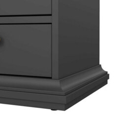 Wyld Haus Osaka Farmhouse Dark Grey Wooden Bedside Table 2 Drawers - thumbnail 6