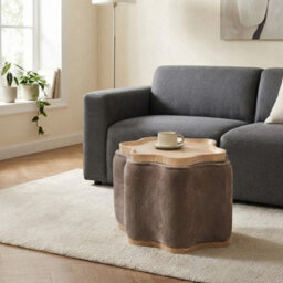 Garden Greatness Curvy Chenille Storage Ottoman With Tray Top - thumbnail 2