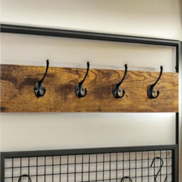 Pirlo Plush Industrial Coat Rack Stand Hall Tree With Shoe Storage Hallway Furniture - thumbnail 4
