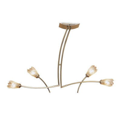 Luminosa Lighting Luminosa Pietra Linear Pendant 2 Arm 4 Light G9, Antique Brass - image 1