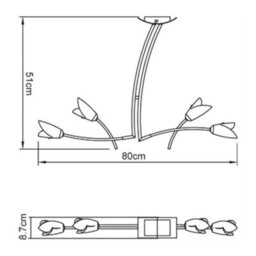 Luminosa Lighting Luminosa Pietra Linear Pendant 2 Arm 4 Light G9, Antique Brass - thumbnail 7