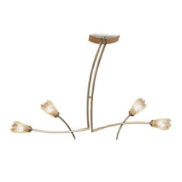 Luminosa Lighting Luminosa Pietra Linear Pendant 2 Arm 4 Light G9, Antique Brass - thumbnail 1