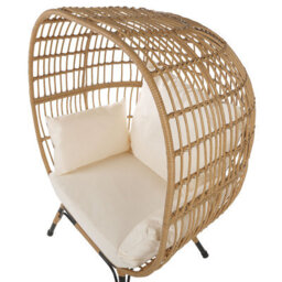 Beliani Garden Chair Veroli Pe Rattan Beige - thumbnail 8