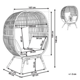Beliani Garden Chair Veroli Pe Rattan Beige - thumbnail 3