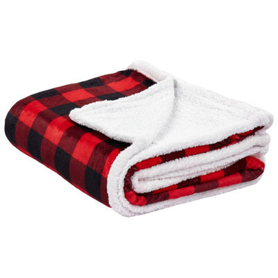 Beliani Blanket Liquorice 150 X 200 Cm Red - image 1