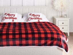 Beliani Blanket Liquorice 150 X 200 Cm Red - thumbnail 2