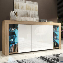 Creative Furniture Eden Sideboard 164Cm - Oak & White Gloss Doors