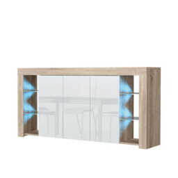 Creative Furniture Eden Sideboard 164Cm - Oak & White Gloss Doors - thumbnail 6