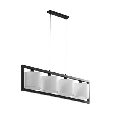 Luminosa Lighting Luminosa Tessa Bar Pendant Ceiling Light, Black, White, 1X E27 60W