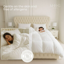 MHG Living Duck Feather & Down Duvet 13.5 Tog - T220 Down-Proof Cotton Cover, Hypoallergenic - King - thumbnail 3