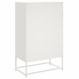 Berkfield Highboard White 68.5X39X111.5 Cm Steel - thumbnail 7