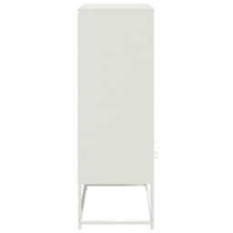 Berkfield Highboard White 68.5X39X111.5 Cm Steel - thumbnail 6