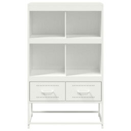 Berkfield Highboard White 68.5X39X111.5 Cm Steel - thumbnail 5