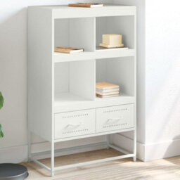 Berkfield Highboard White 68.5X39X111.5 Cm Steel