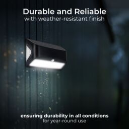 Luceco Prysm Non-Adjustable Black Battery & Solar-Powered Led 6W Pir With Motion Sensor Rectangular Outdoor Wall Light - thumbnail 6