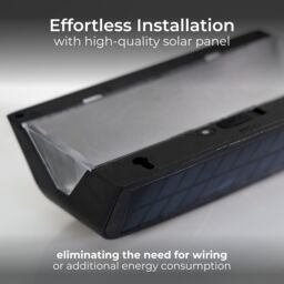 Luceco Prysm Non-Adjustable Black Battery & Solar-Powered Led 6W Pir With Motion Sensor Rectangular Outdoor Wall Light - thumbnail 7
